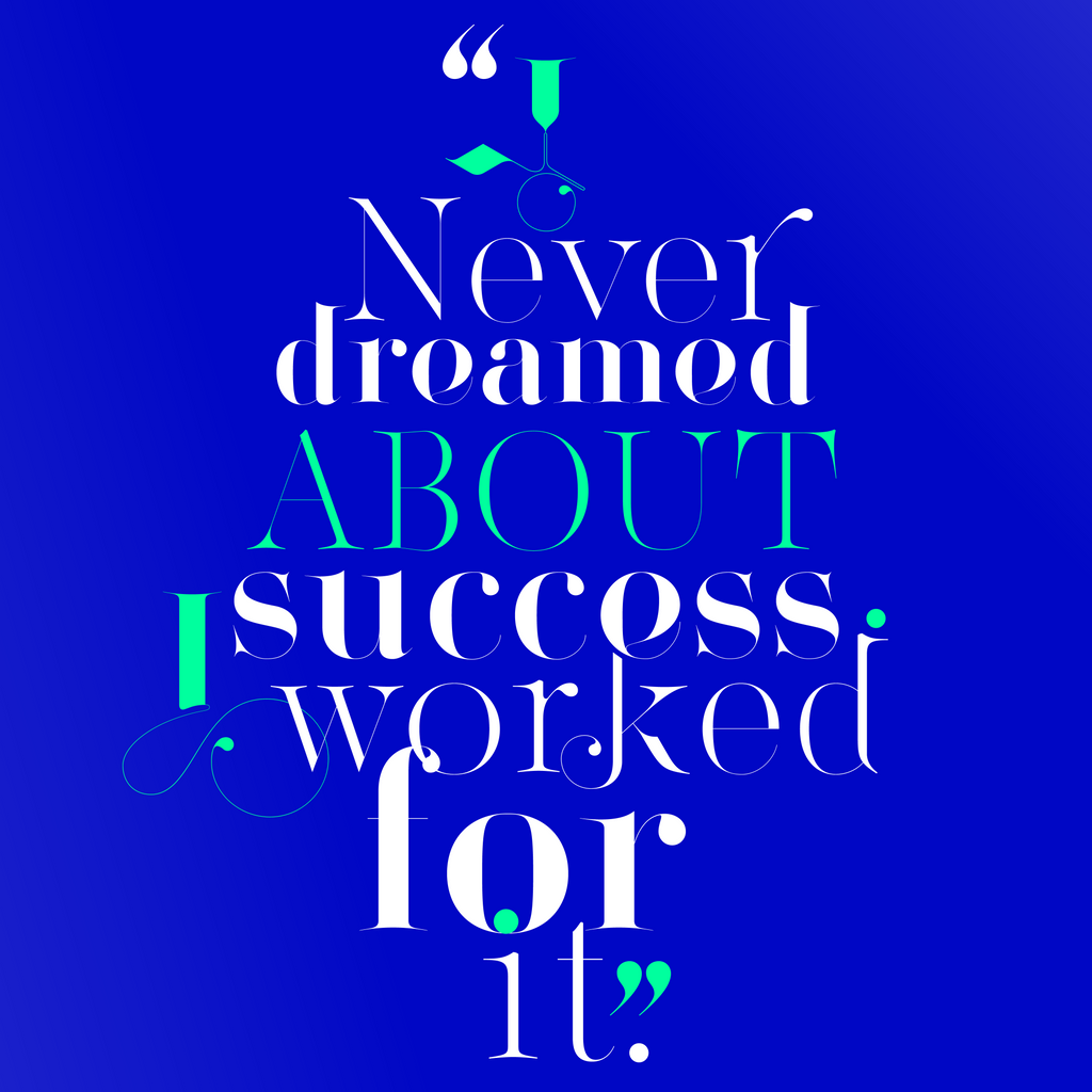 Estée Lauder Quote. Made with Segol Typeface and Lingerie XO Typeface.