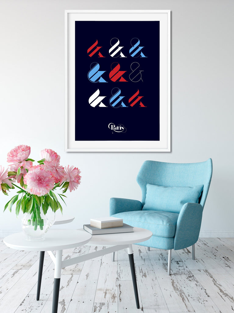 Paris Typeface ampersand collection poster by Moshik Nadav Typography
