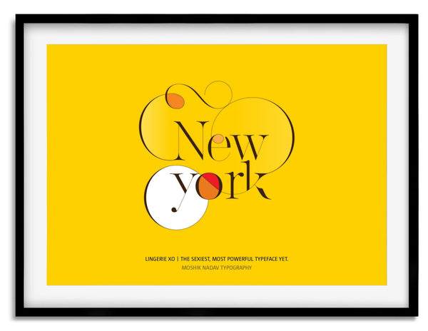 Lingerie XO typographic Poster by Moshik Nadav Fashion Typography