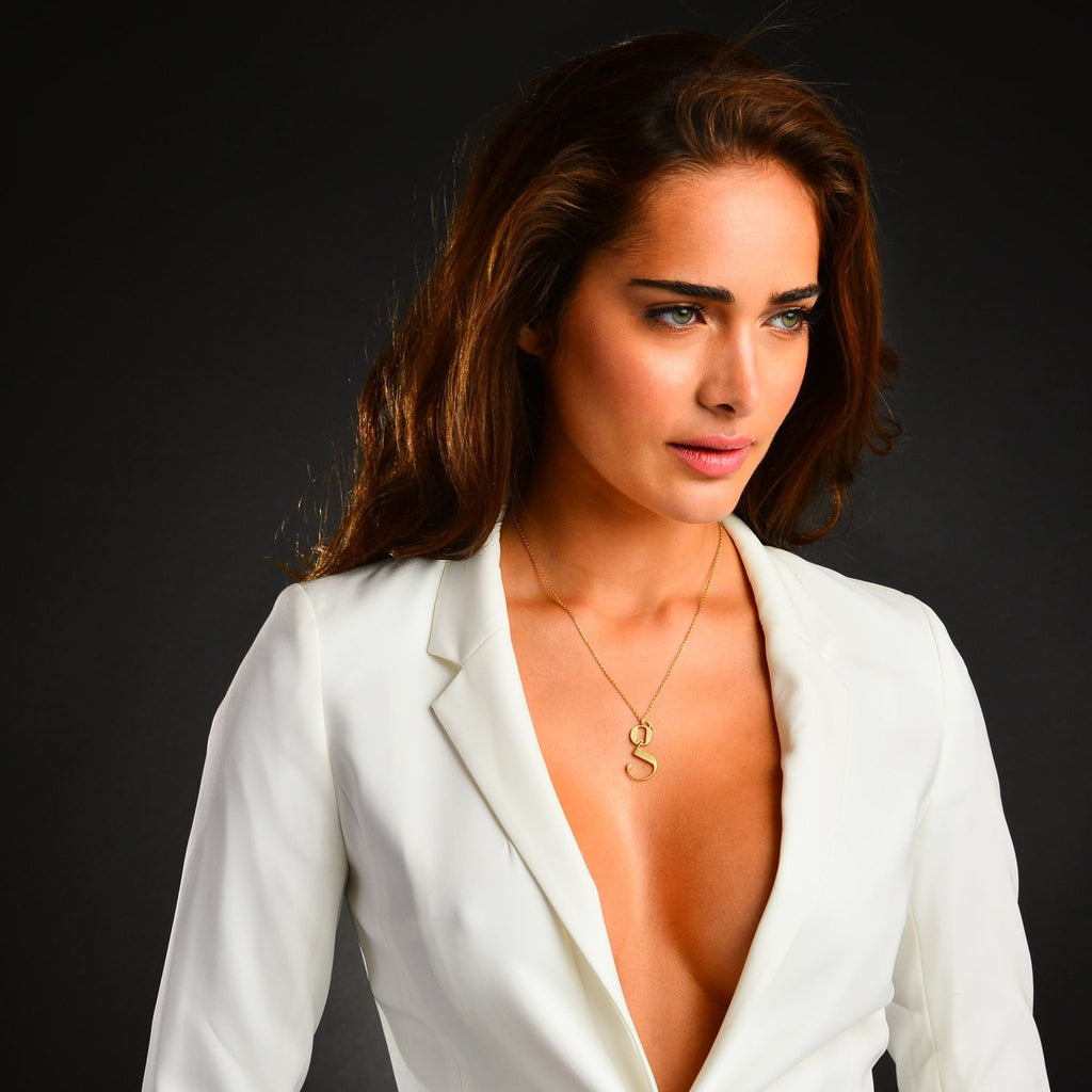 Silver Lowercase g necklace Designed by Moshik Nadav Typography with Paris Pro Typeface