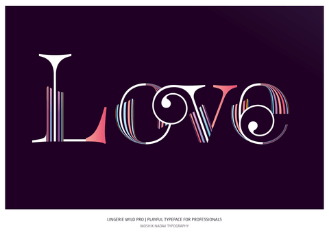 Love made with Lingerie Wild Pro Typeface unique font for fashion and luxury branding