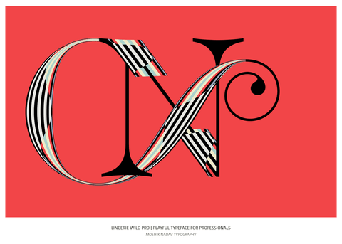 Lingerie Wild Pro Typeface uppercase N designed by Moshik Nadav Fashion Typography NYC