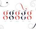 Sexy lowercase g font - Made with the fashion Lingerie Typeface by Moshik Nadav Typography 