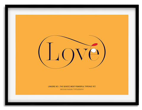 Lingerie XO Love Typography poster designed by Moshik Nadav Typography