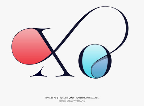 Lingerie XO Typeface - a super sexy font for fashion and luxury by Moshik Nadav Typography