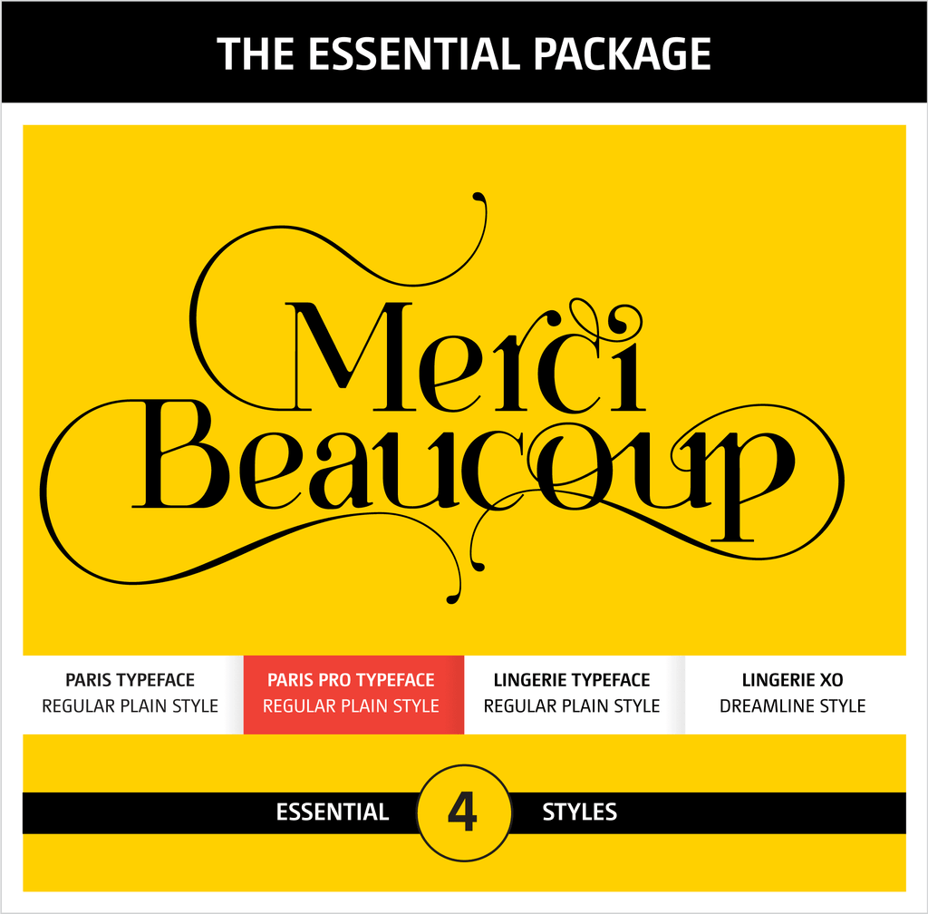 Moshik Nadav Typography Fonts Packages - Paris Pro Typeface
