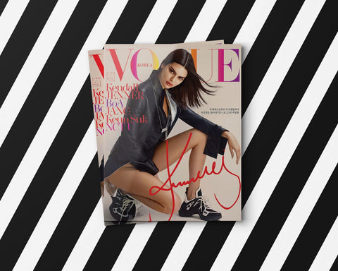 Vogue magazine is using Lingerie Typeface new to Kendall Jenner